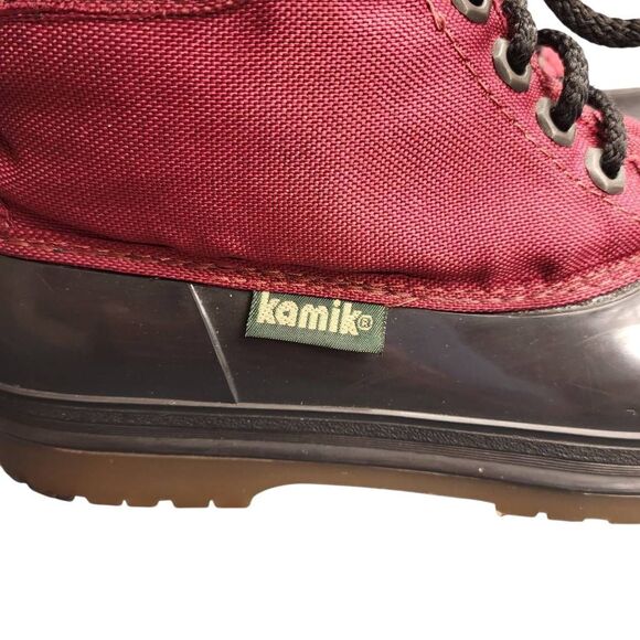 KAMIK Red Duck Rain Boots Waterproof Warm Lining Ankle Booties - Picture 9 of 13
